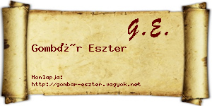 Gombár Eszter névjegykártya
